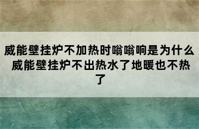 威能壁挂炉不加热时嗡嗡响是为什么 威能壁挂炉不出热水了地暖也不热了